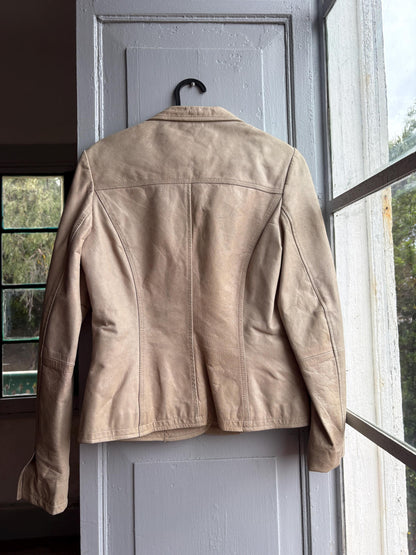 Beige Leather Blazer for Women — additional view 7