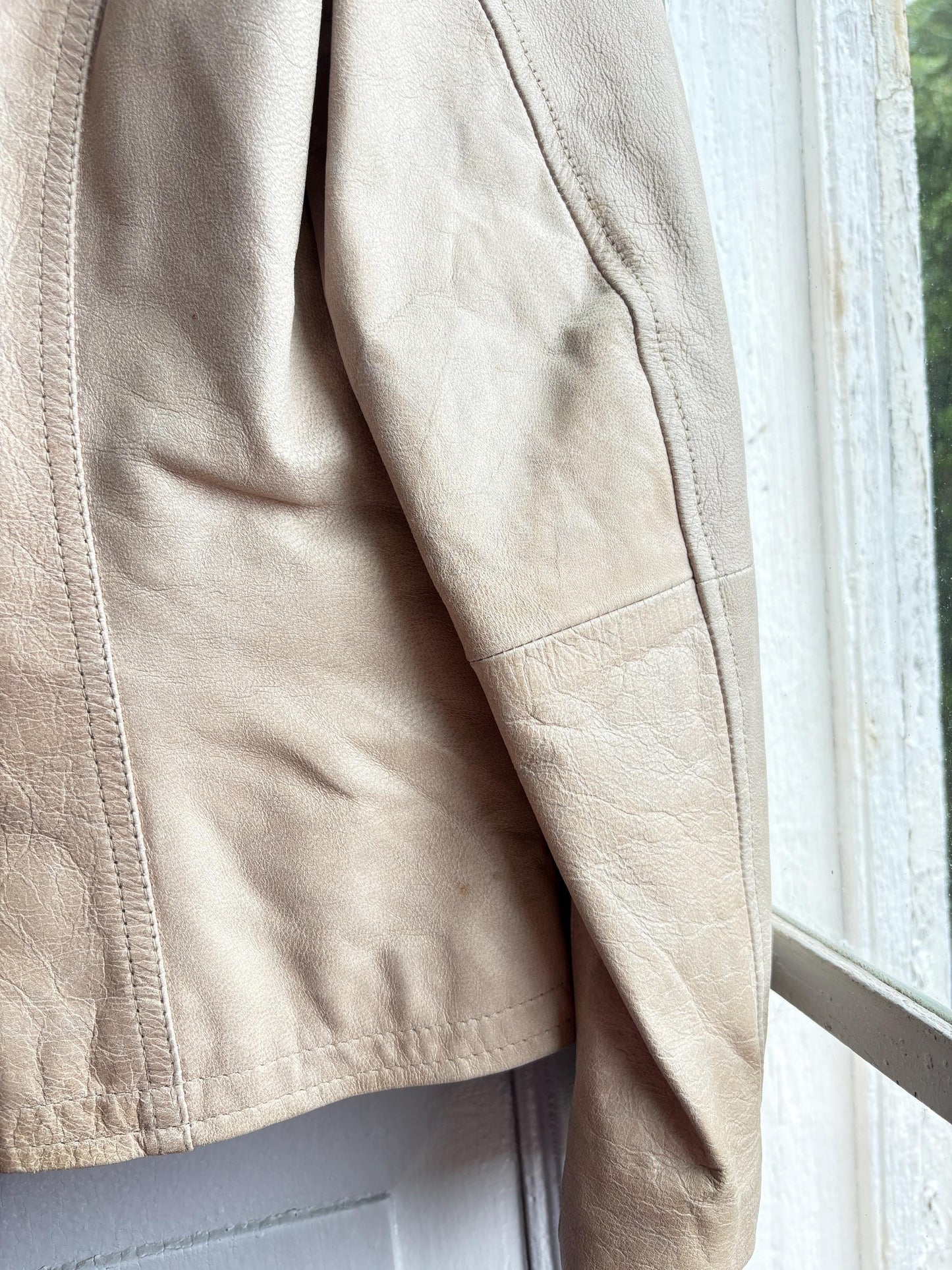 Beige Leather Blazer for Women — additional view 9