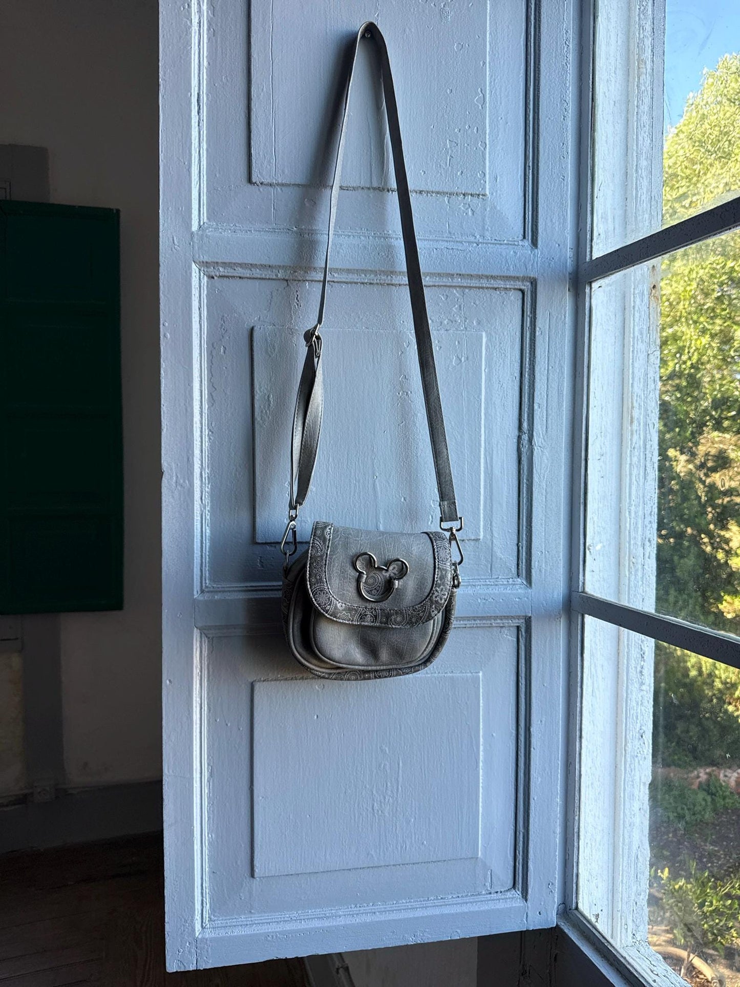 Disney Crossbody Bag, Mickey Mouse Shoulder Purse, Y2K Grey Festival Mini Bag, Casual Cute Vintage Style
