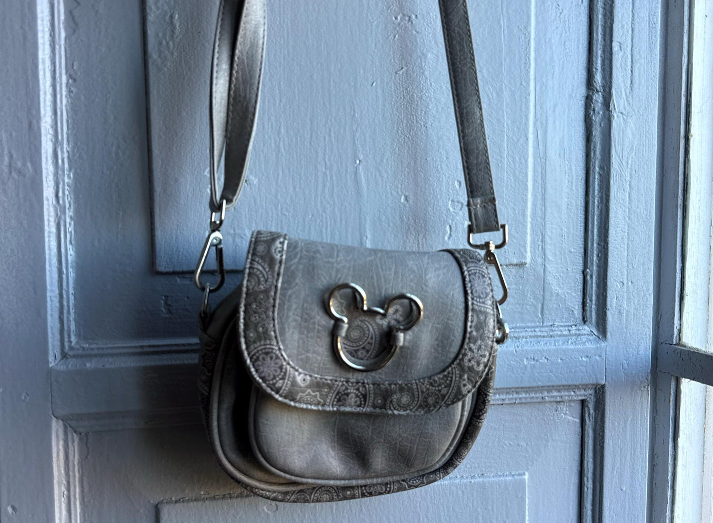 Disney Crossbody Bag, Mickey Mouse Shoulder Purse, Y2K Grey Festival Mini Bag, Casual Cute Vintage Style