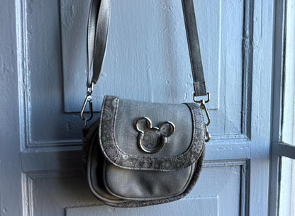 Disney Crossbody Bag, Mickey Mouse Shoulder Purse, Y2K Grey Festival Mini Bag, Casual Cute Vintage Style