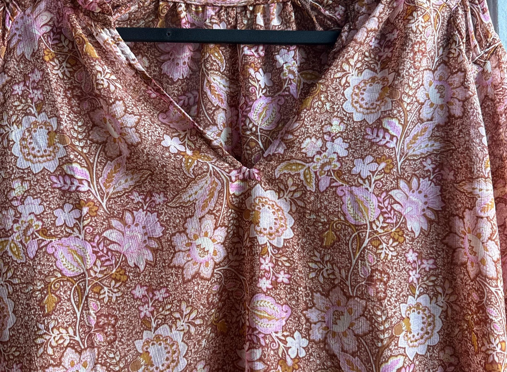 Sheer Floral Blouse Boho Pink Romantic Top, Lightweight Summer Peasant Style clothing, Indie Feminine Vintage Womens festival wear