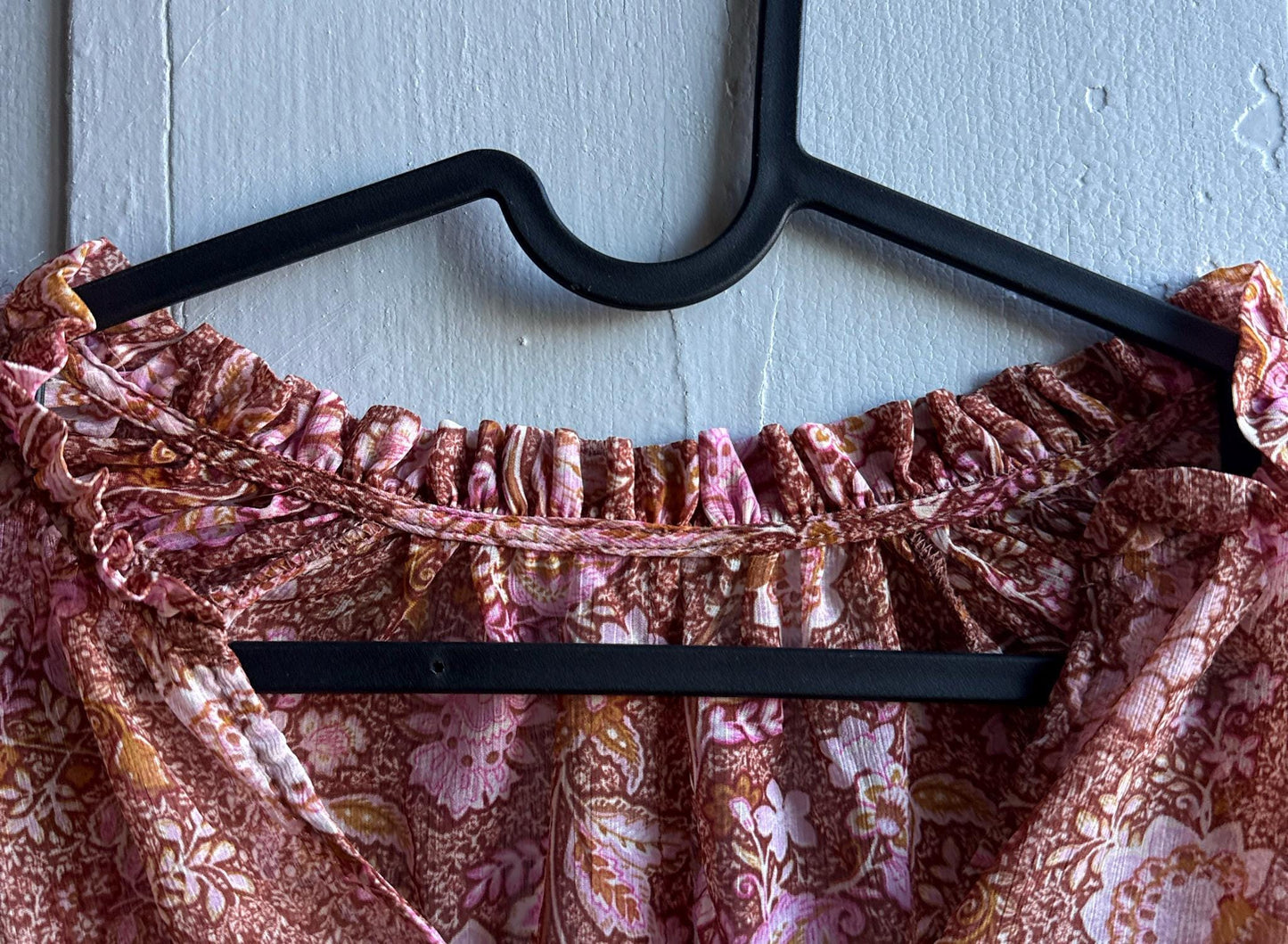 Sheer Floral Blouse Boho Pink Romantic Top, Lightweight Summer Peasant Style clothing, Indie Feminine Vintage Womens festival wear