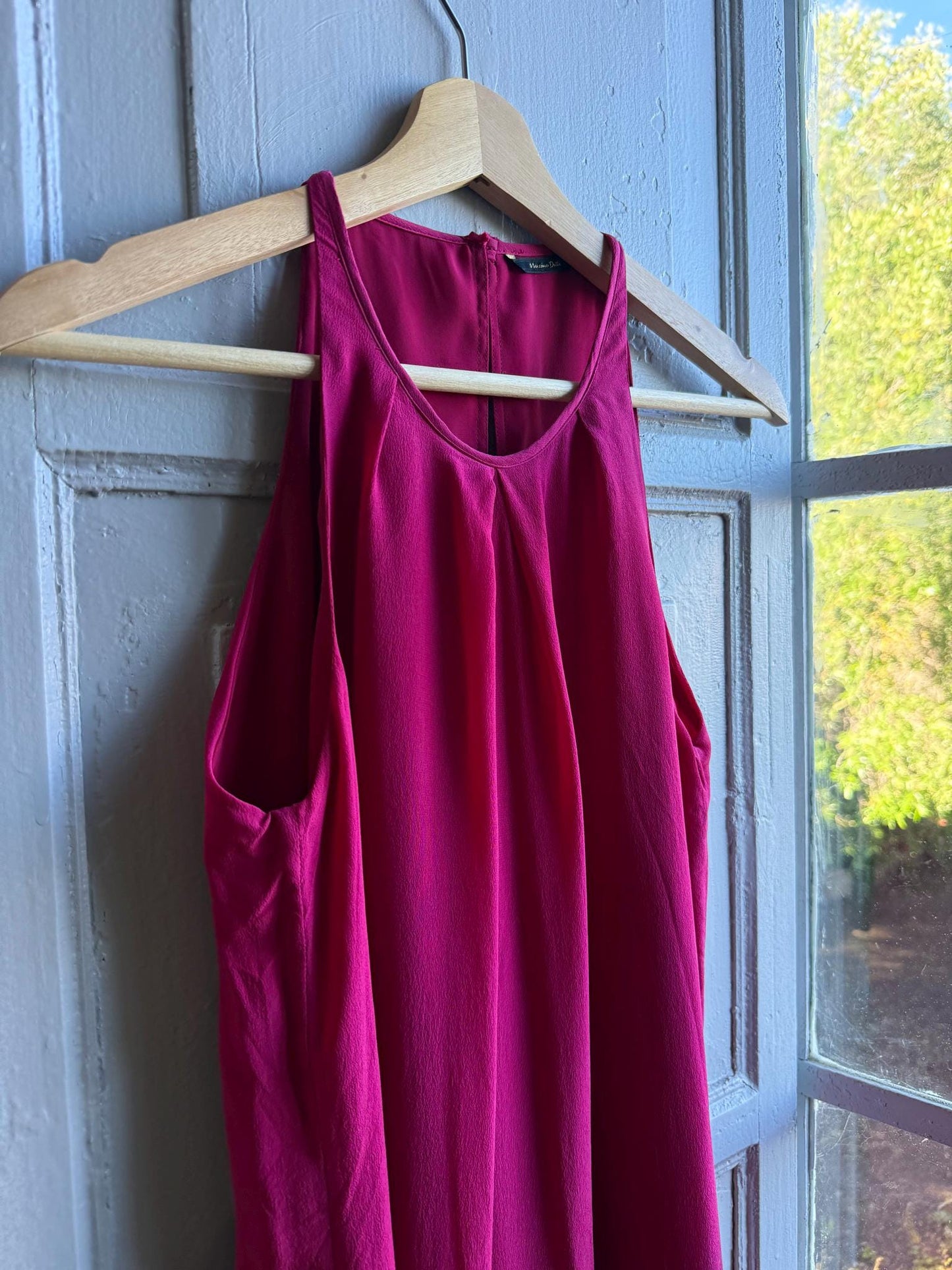 Fuchsia Minimalist Slip Midi Dress — additional view 6