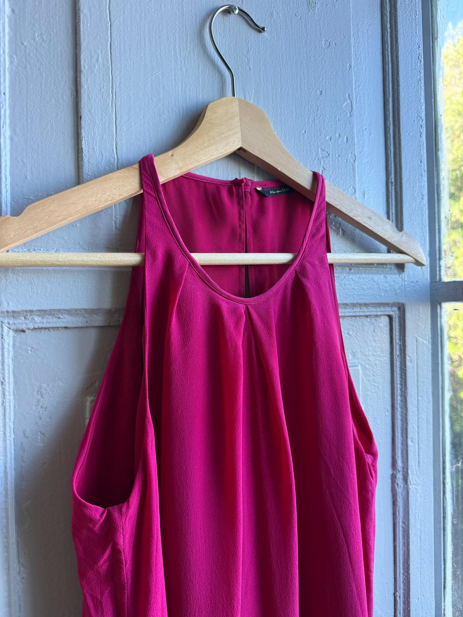 Fuchsia Minimalist Slip Midi Dress — additional view 7
