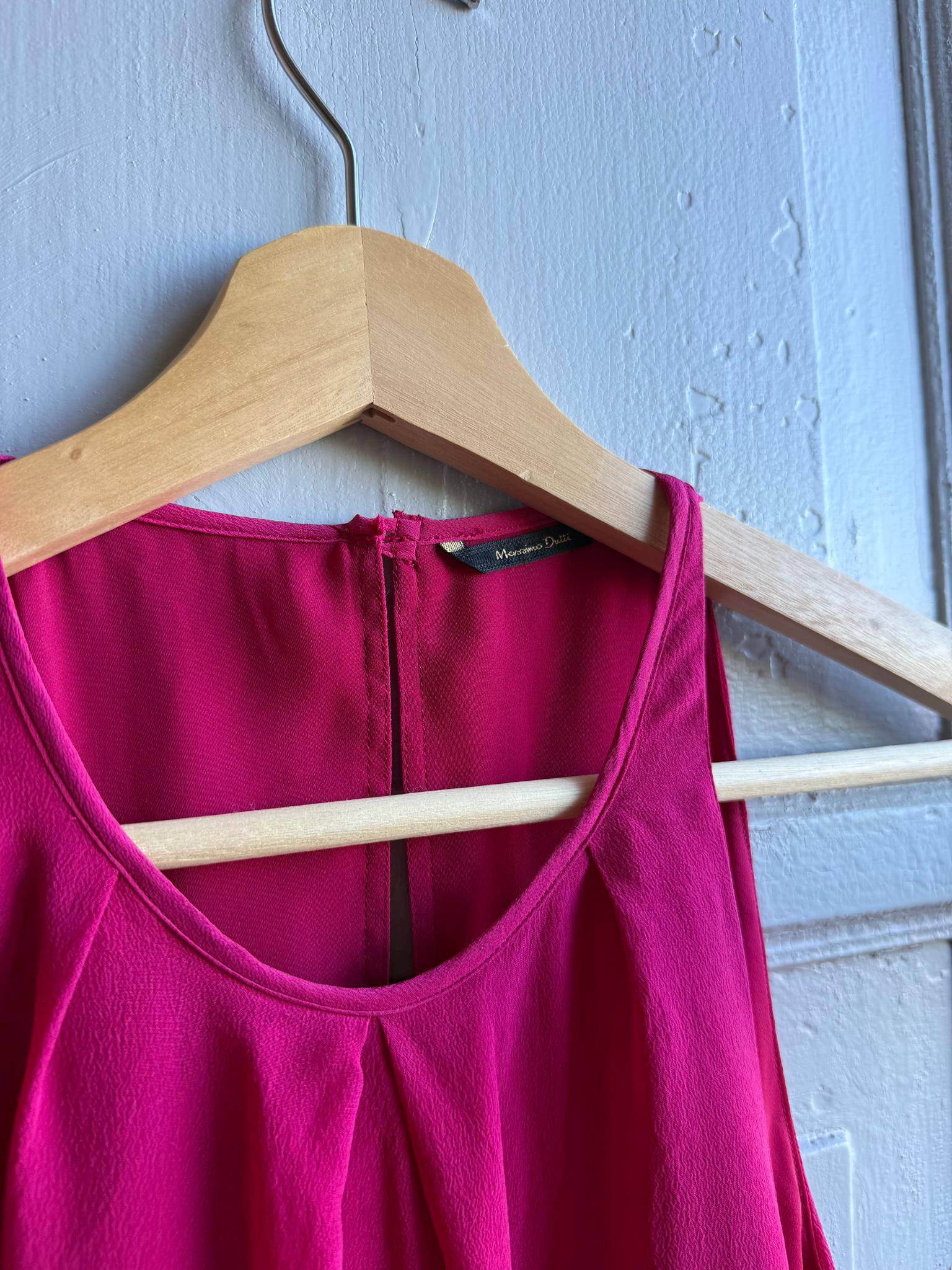 Fuchsia Minimalist Slip Midi Dress — additional view 8