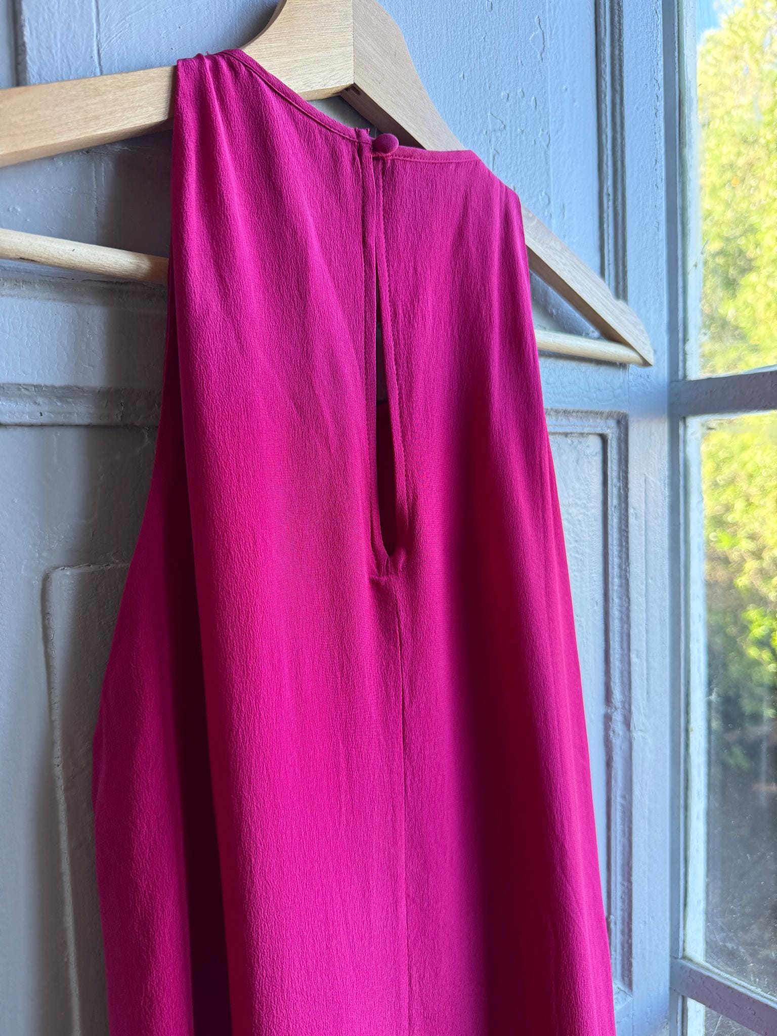 Fuchsia Minimalist Slip Midi Dress — additional view 13