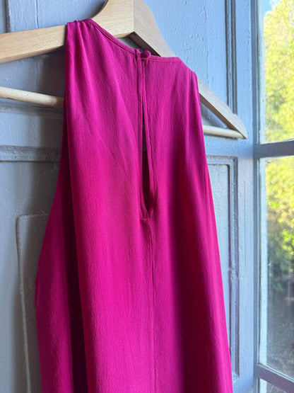 Fuchsia Minimalist Slip Midi Dress — additional view 13