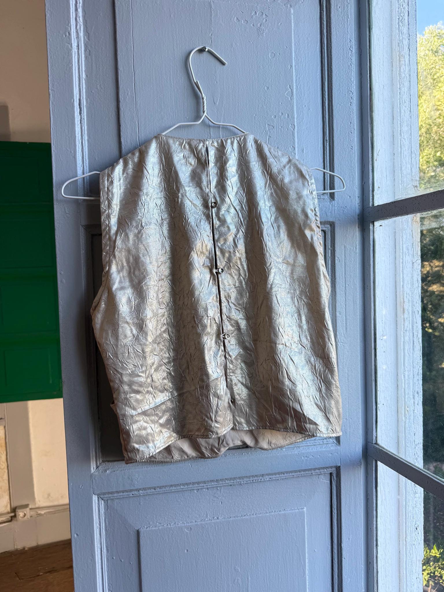 Metallic Gold Draped Top, Chic Cropped Blouse, Minimal Luxe Party wear, Evening Going Out Sleeveless Wrap top