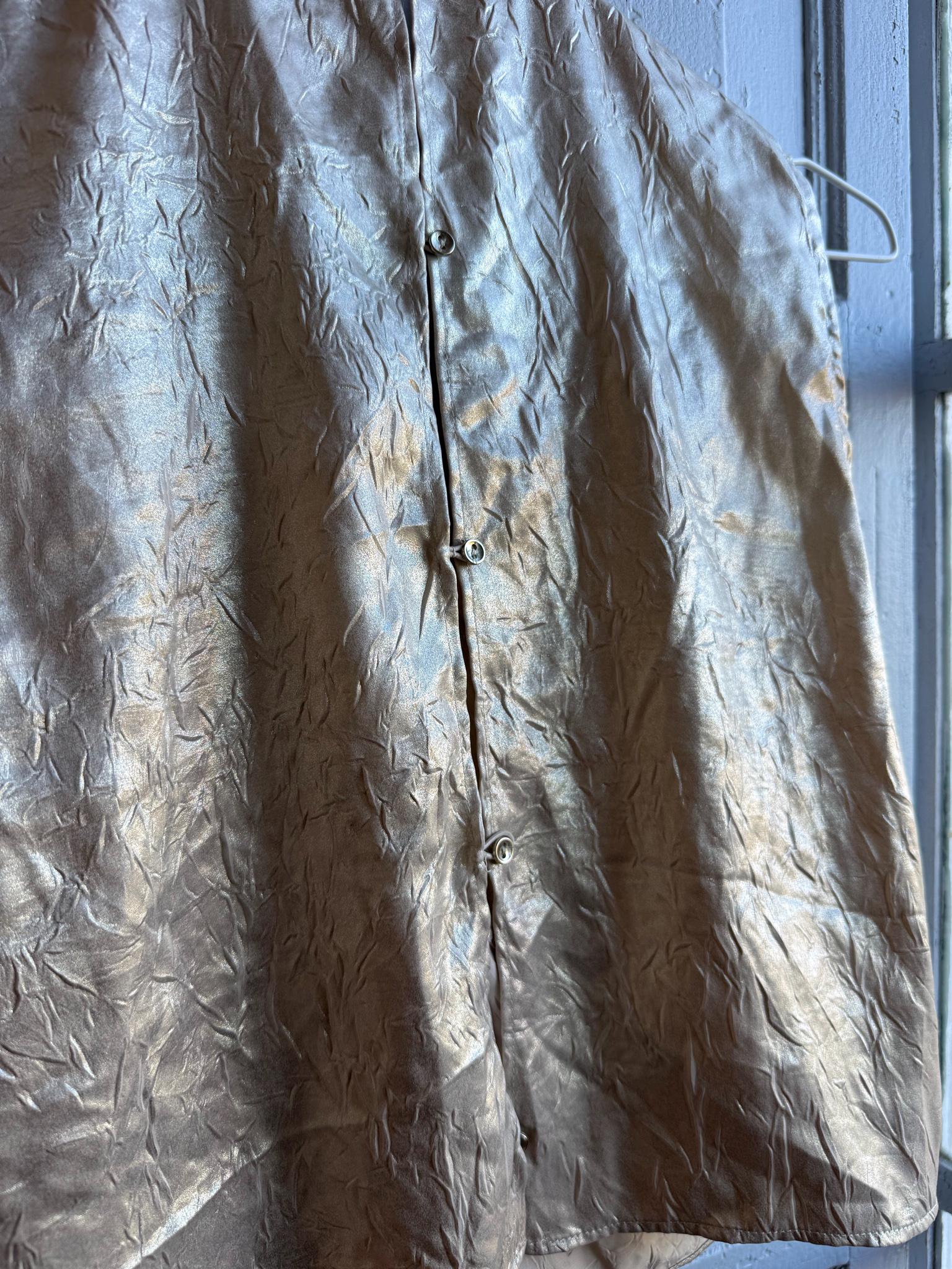 Metallic Gold Draped Top, Chic Cropped Blouse, Minimal Luxe Party wear, Evening Going Out Sleeveless Wrap top