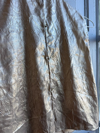 Metallic Gold Draped Top, Chic Cropped Blouse, Minimal Luxe Party wear, Evening Going Out Sleeveless Wrap top