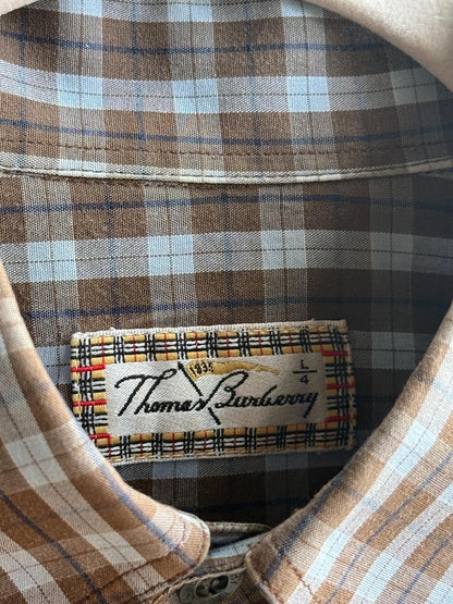 Vintage Burberry Check Shirt in Brown Plaid — additional view 5