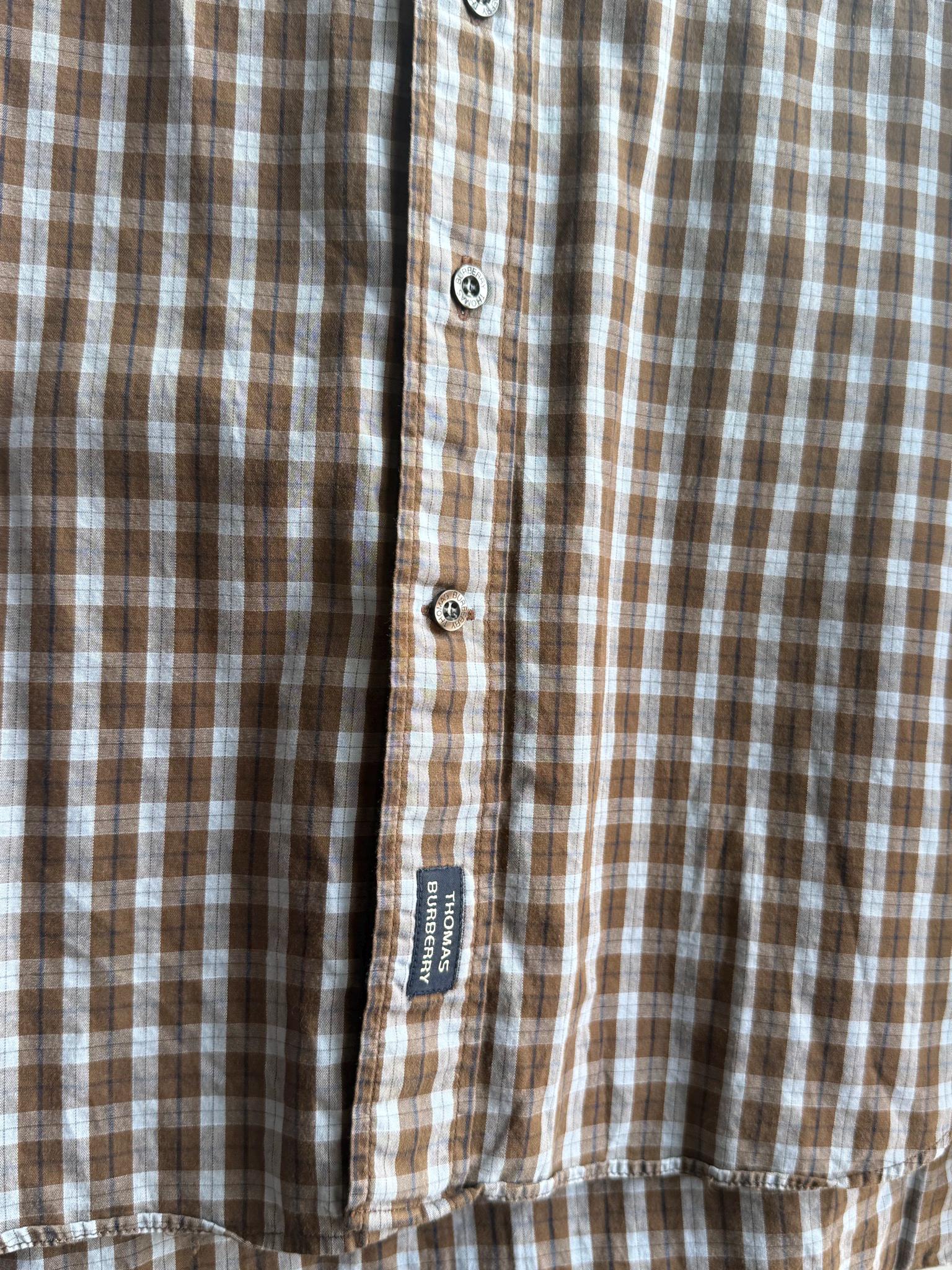 Vintage Burberry Check Shirt in Brown Plaid — additional view 7