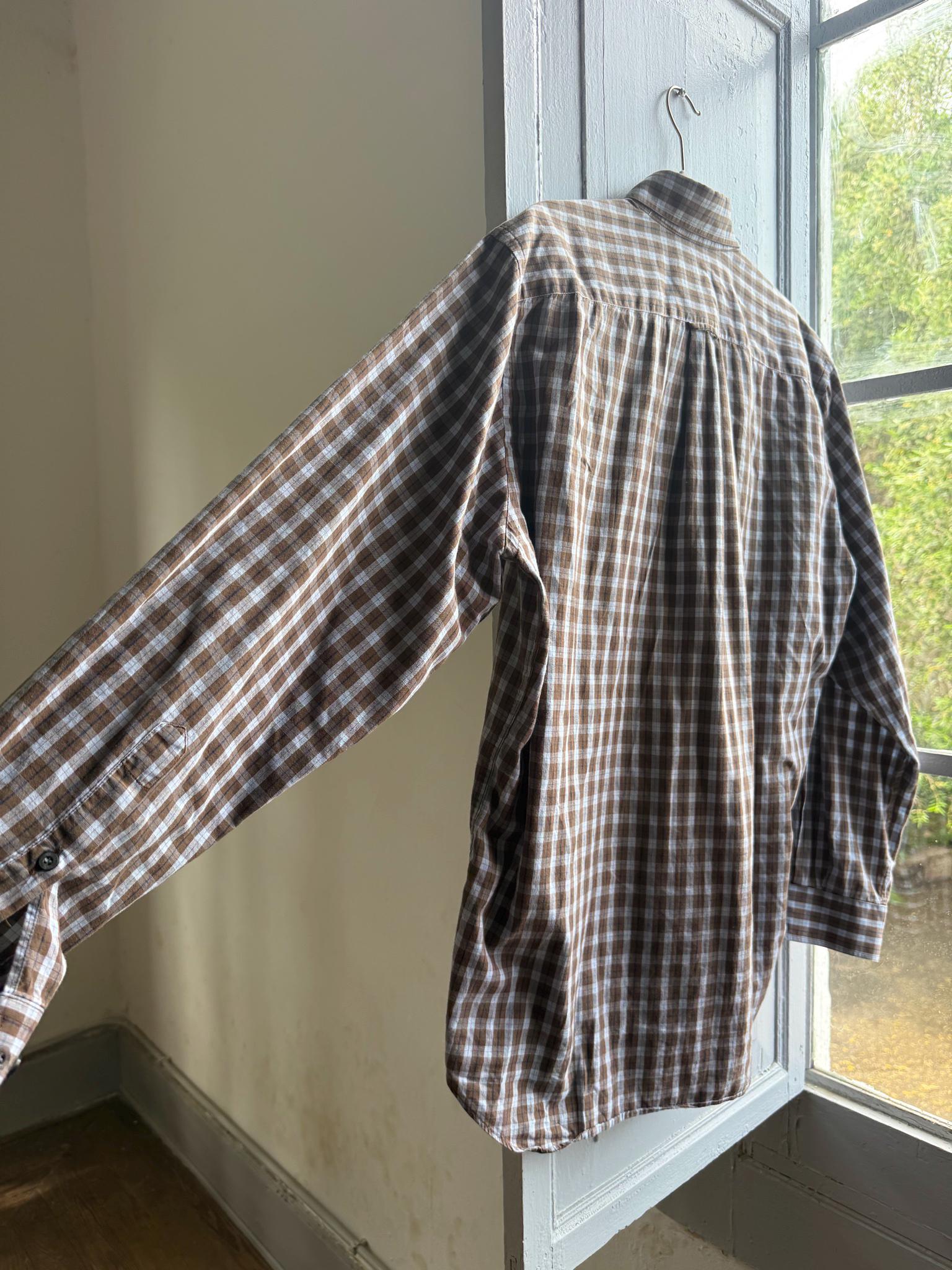 Vintage Burberry Check Shirt in Brown Plaid — additional view 12