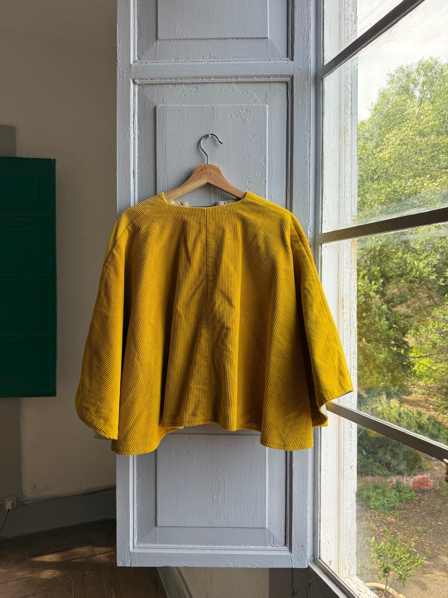 Yoli & Otis Kids Corduroy Poncho, S, Unworn Mustard Yellow cape, Waldorf Montessori clothing, Slow Fashion Cape