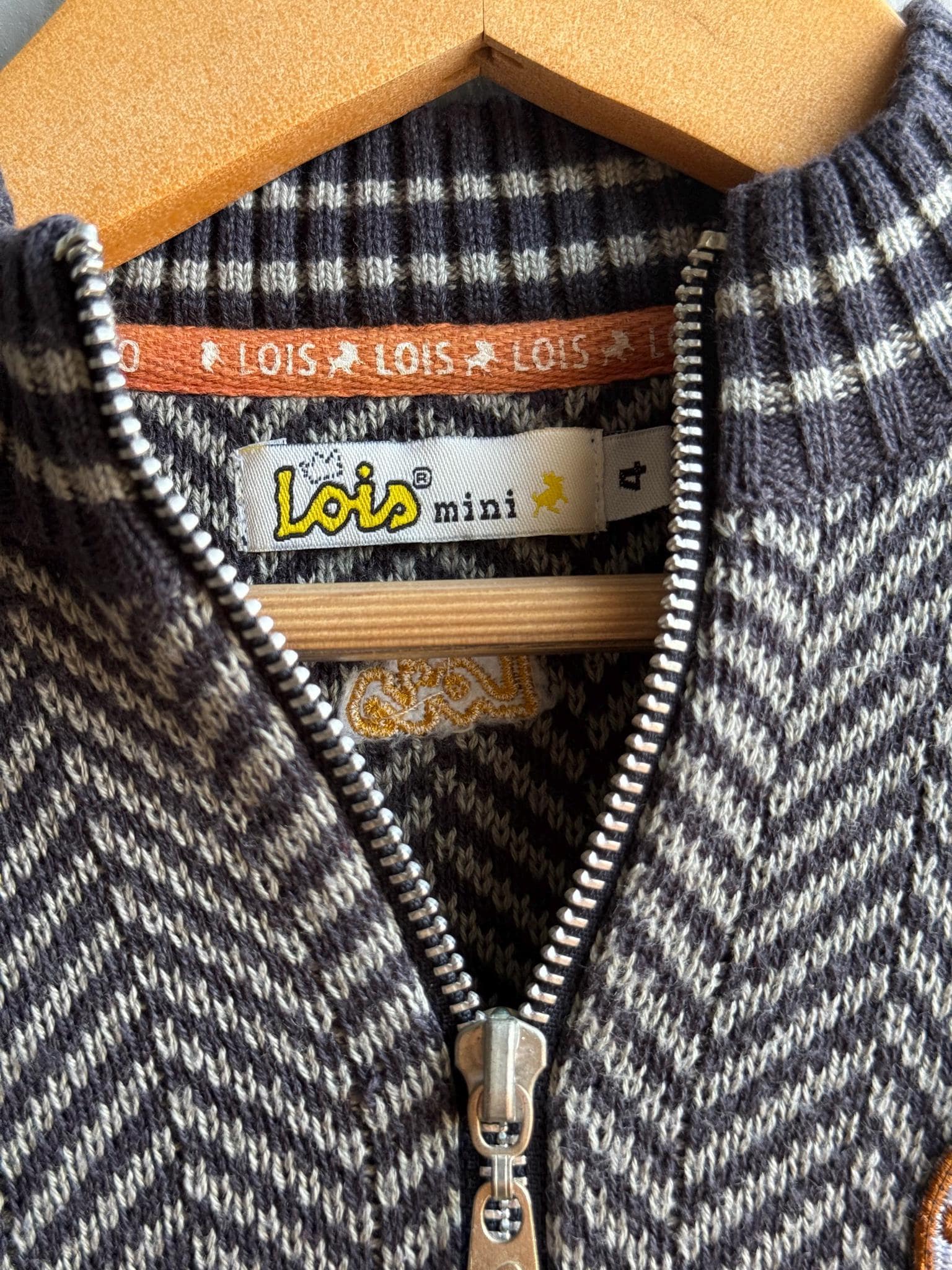Chevron Knit Jumper For Kids In Grey — additional view 5