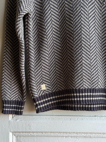 Chevron Knit Jumper For Kids In Grey — additional view 7