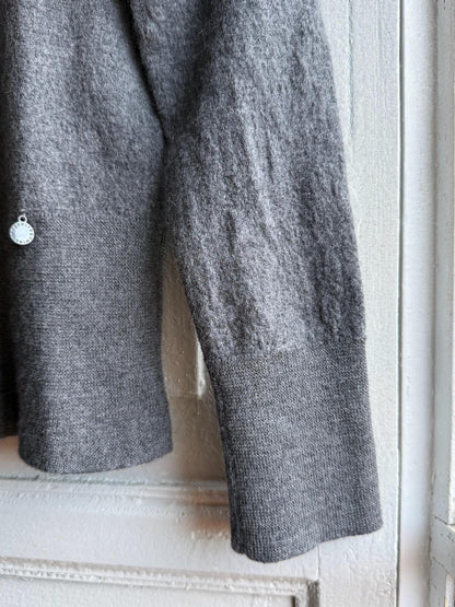 Merino Wool Kids' Grey Mock Neck Jumper — additional view 6
