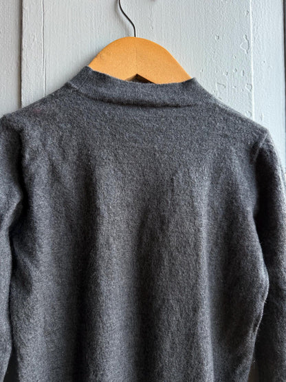 Merino Wool Kids' Grey Mock Neck Jumper — additional view 7