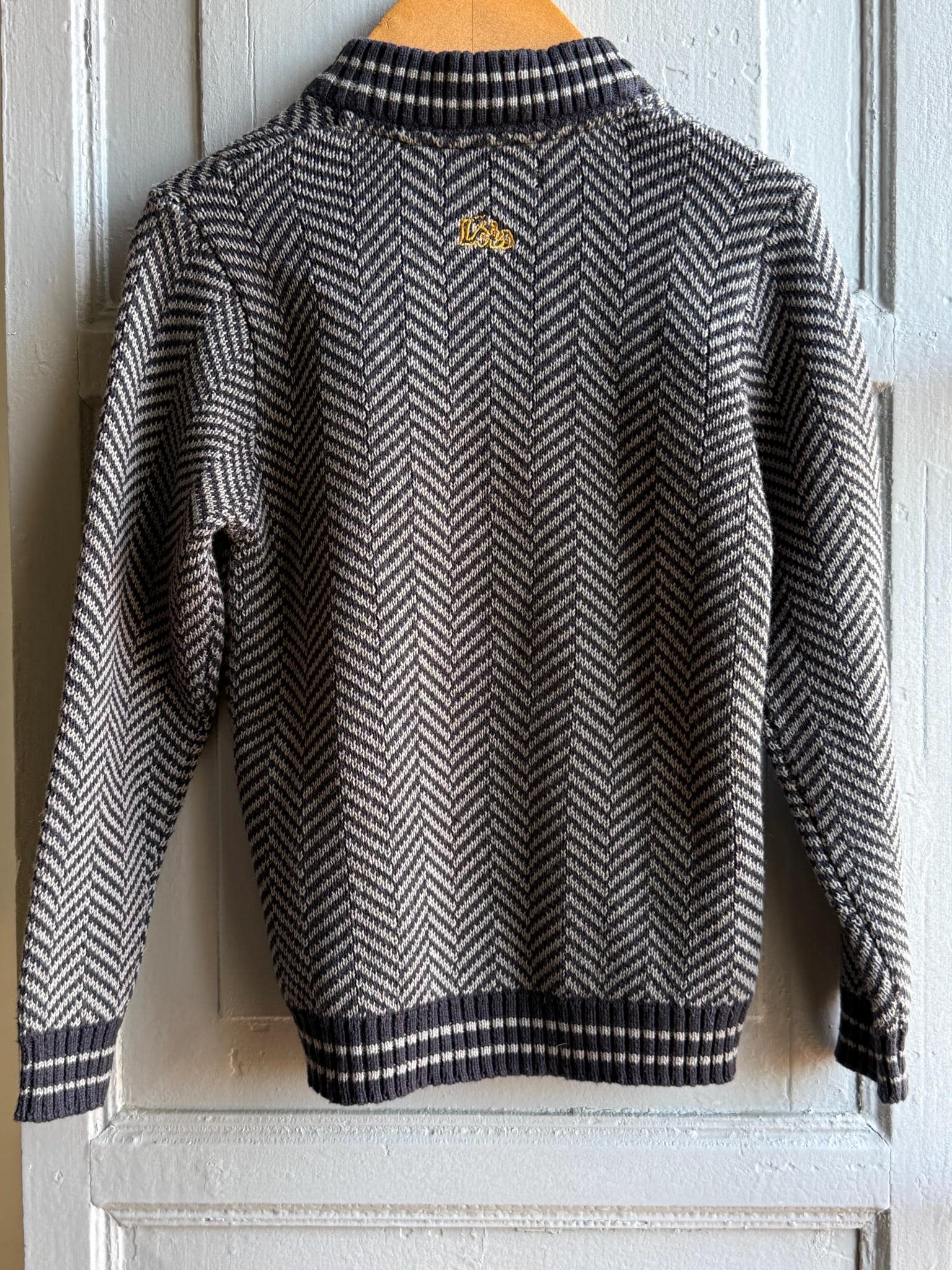 Chevron Knit Jumper For Kids In Grey — additional view 12