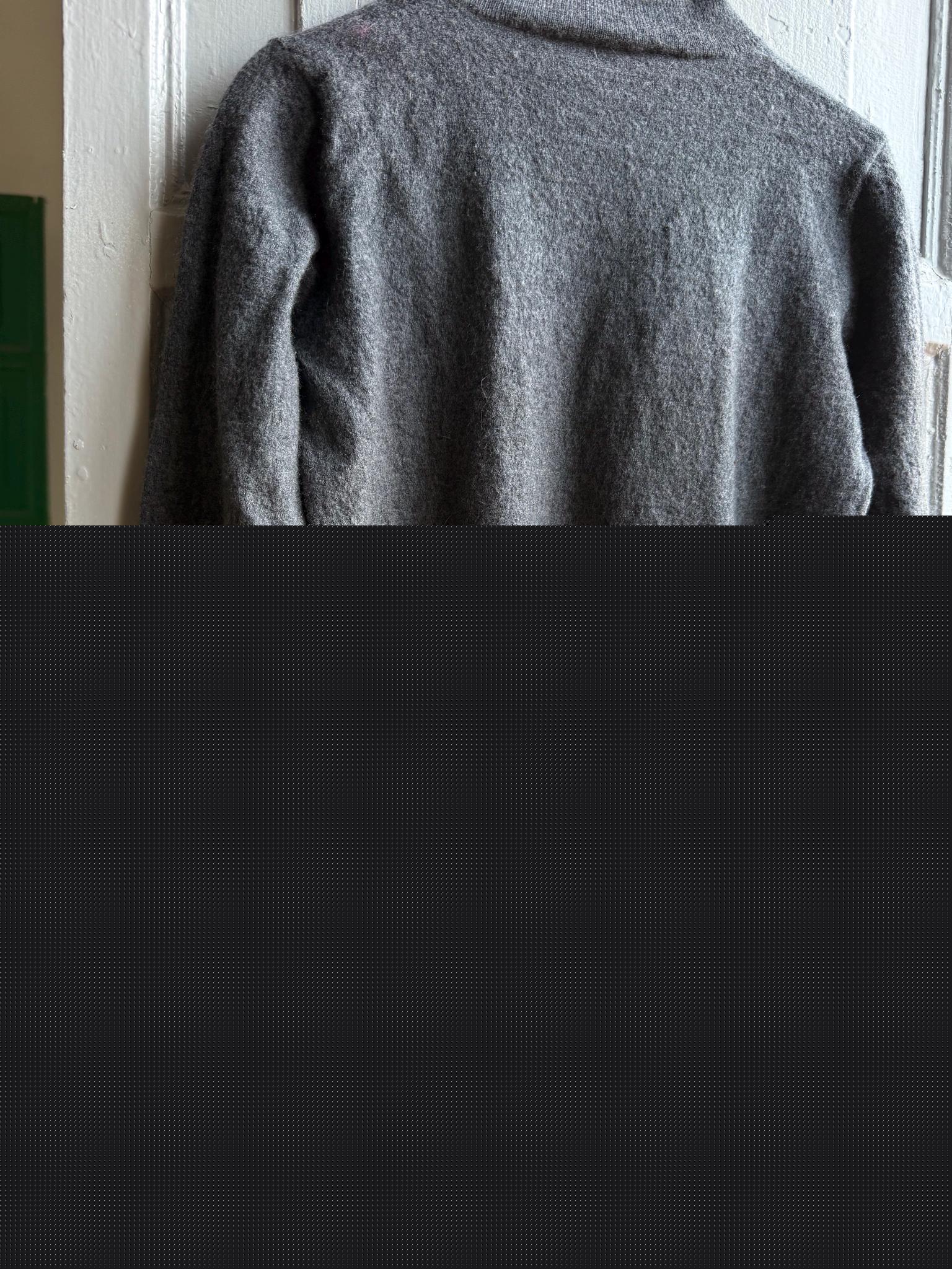 Merino Wool Kids' Grey Mock Neck Jumper — additional view 13