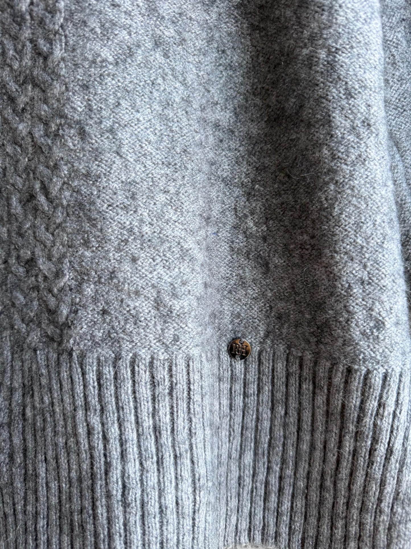 Grey Wool Blend Cable Knit Sweater — additional view 5