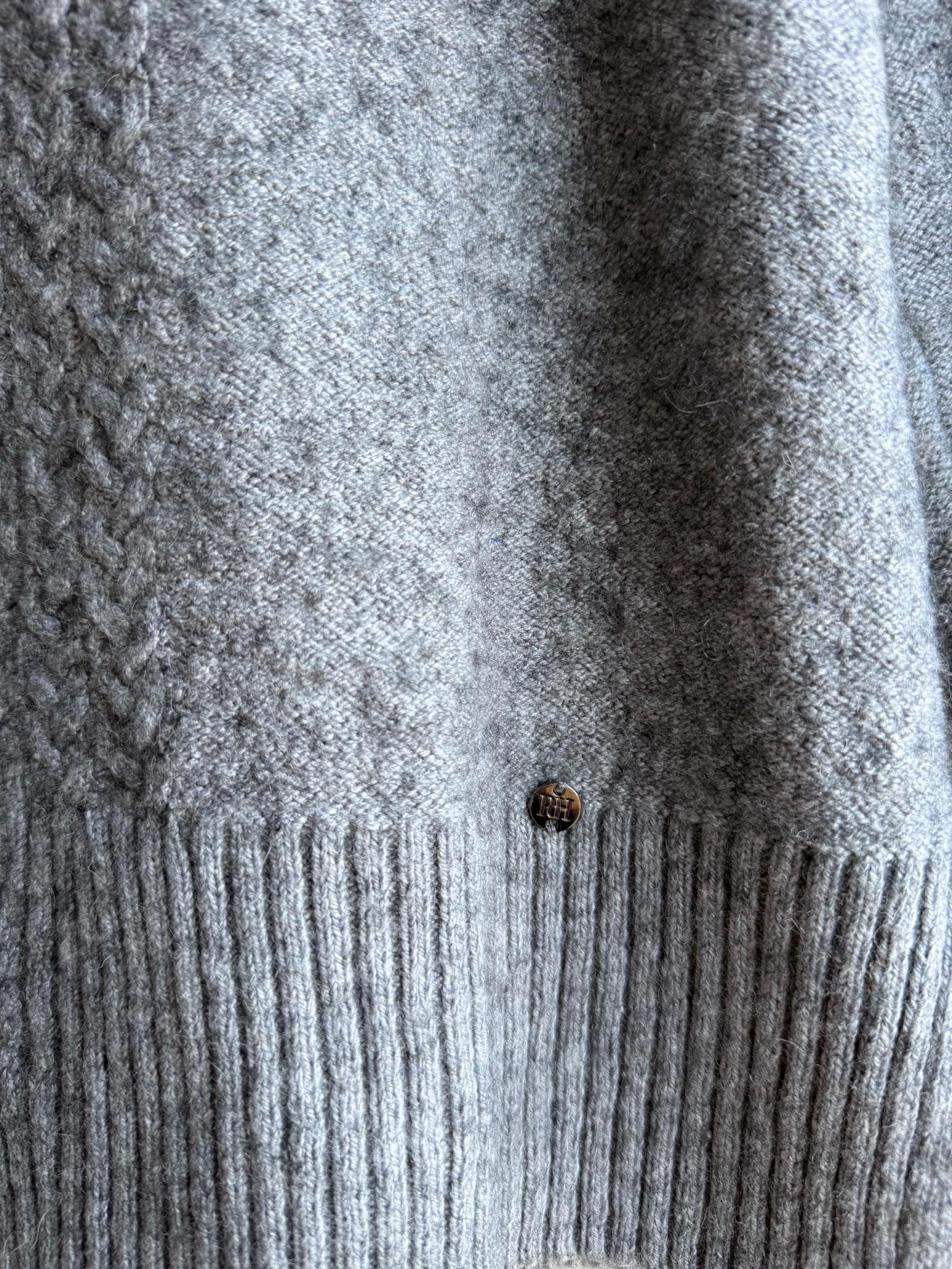 Grey Wool Blend Cable Knit Sweater — additional view 5