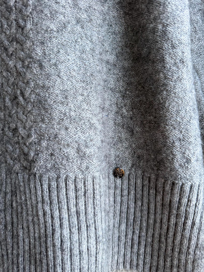 Grey Wool Blend Cable Knit Sweater — additional view 5
