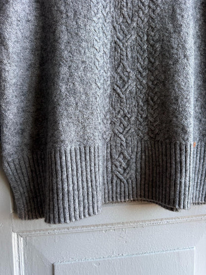 Grey Wool Blend Cable Knit Sweater — additional view 11