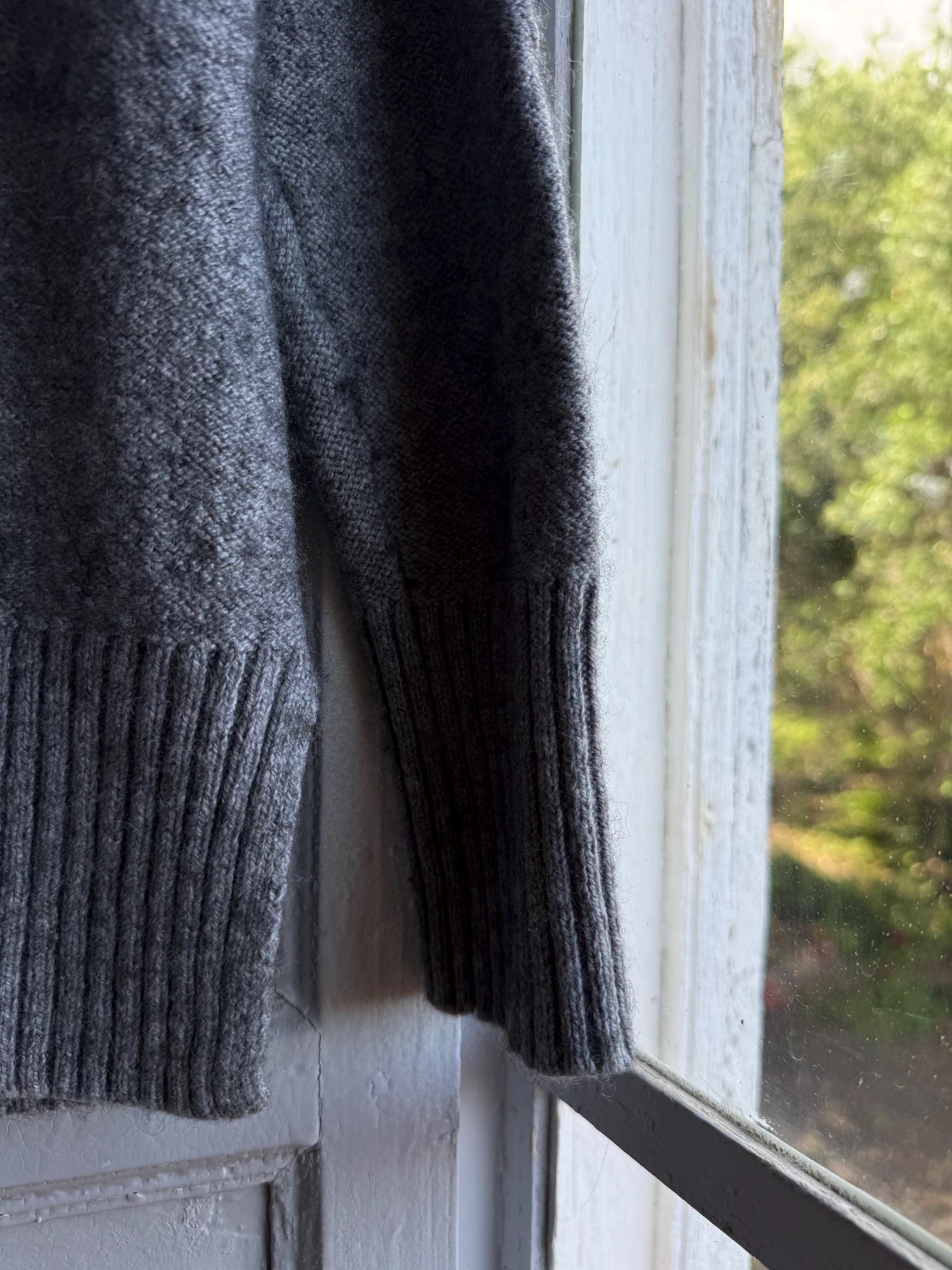 Grey Wool Blend Cable Knit Sweater — additional view 12