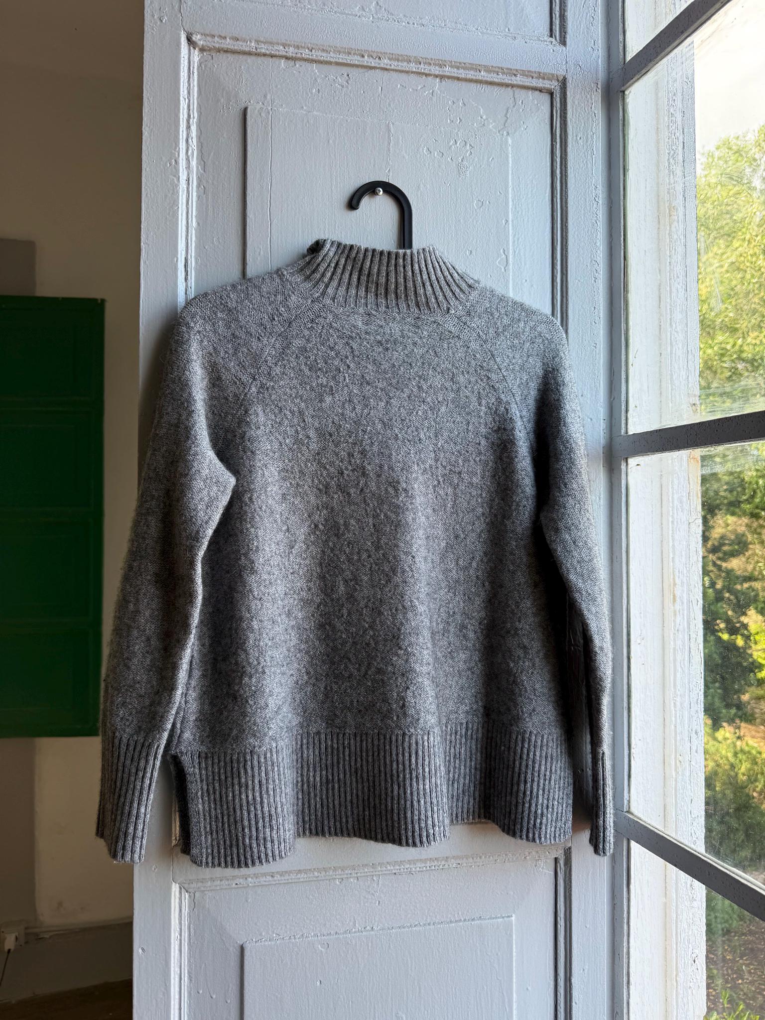 Grey Wool Blend Cable Knit Sweater — additional view 15