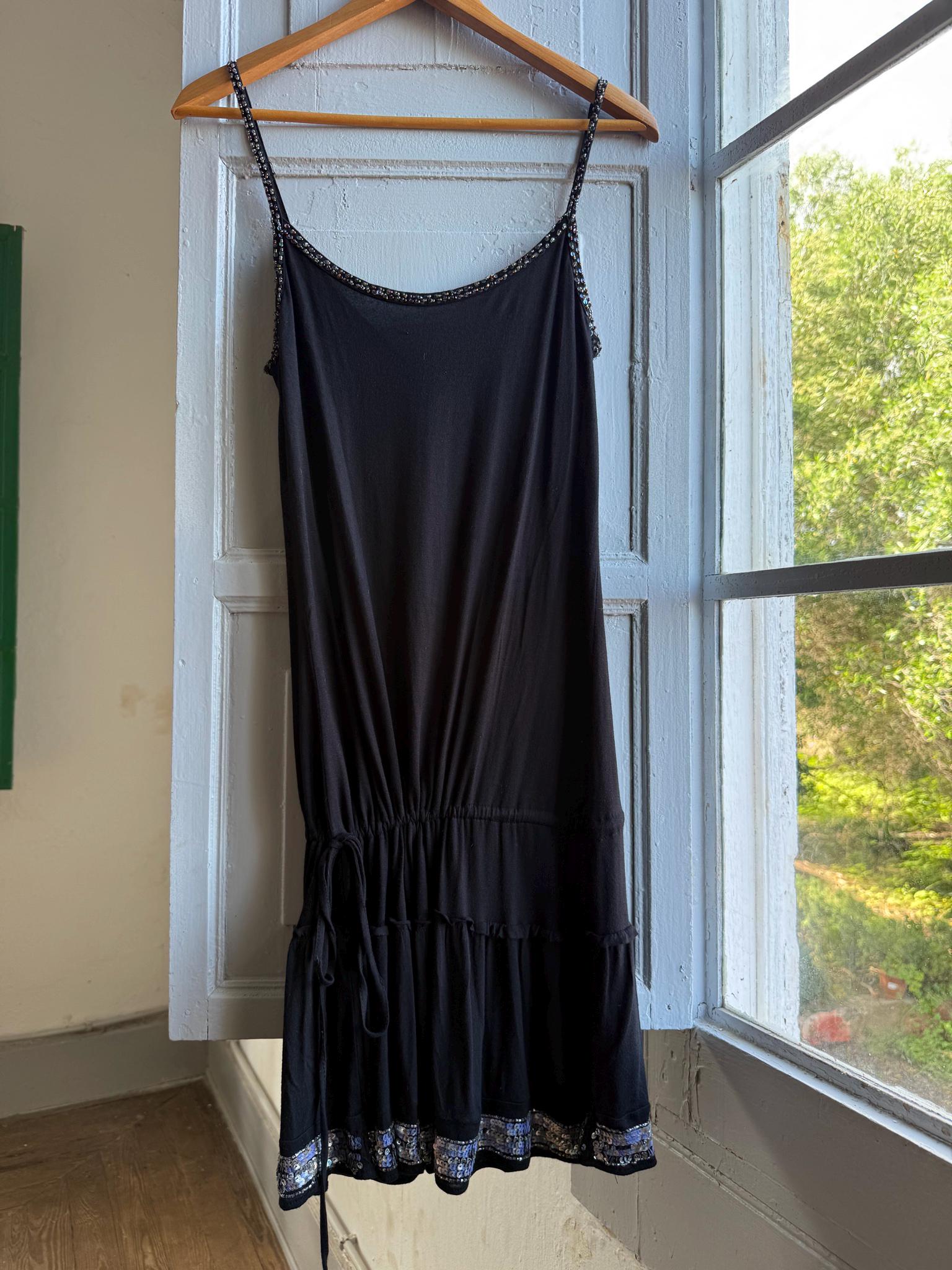 Black Beaded Y2K Slip Dress — additional view 10