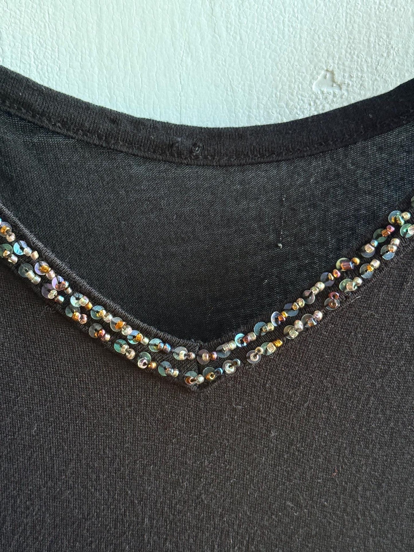 Black Beaded Y2K Slip Dress — additional view 16