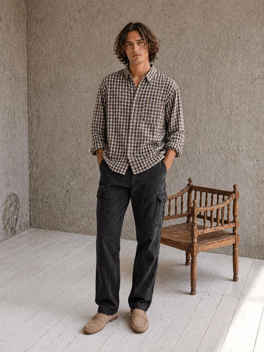 Vintage Burberry Check Shirt in Brown Plaid