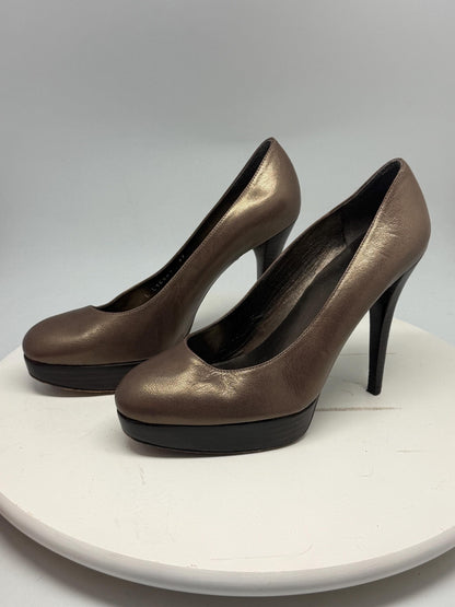 Bronze Leather Platform Pumps — additional view 6