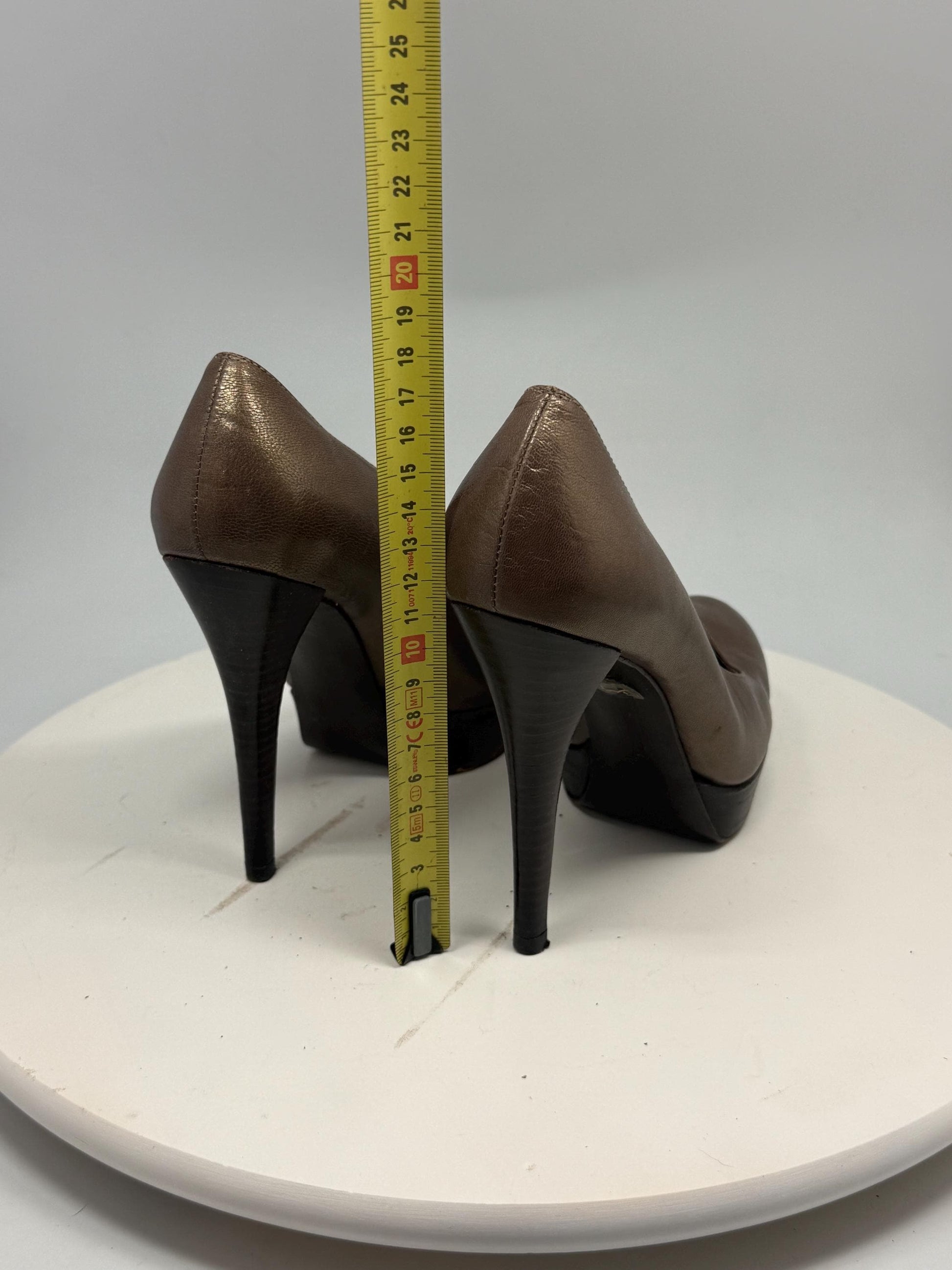Bronze Leather Platform Pumps — additional view 12