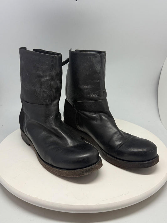 Vic Matié black leather ankle boots, block heel, made in italy, size 38