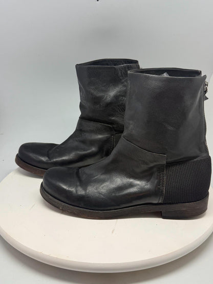 Black Leather Block Heel Ankle Boots — additional view 5
