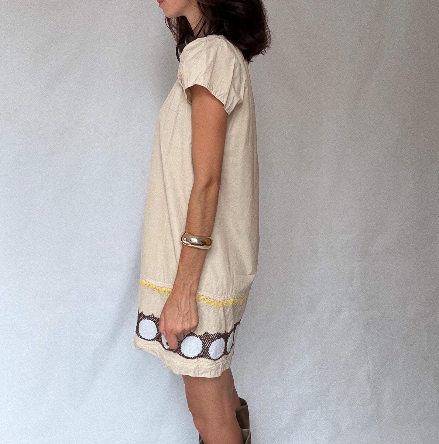 Hoss Intropia Cotton-Silk Beige Mini Dress — additional view 5