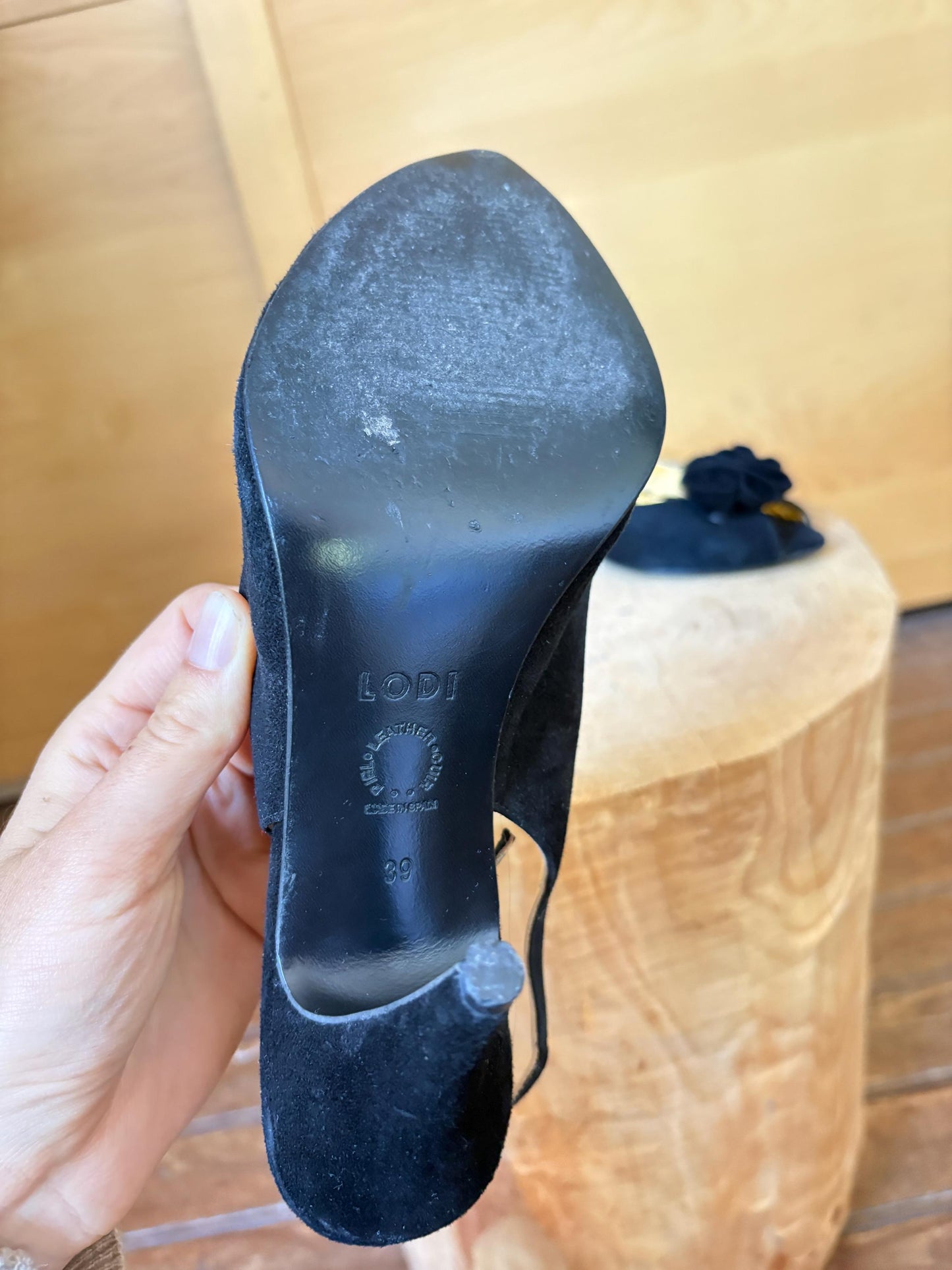 Blue Vintage Square Toe Block Heels — additional view 12