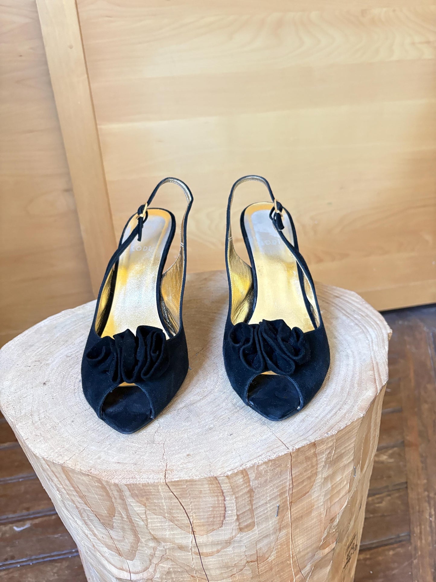 Blue Vintage Square Toe Block Heels — additional view 9