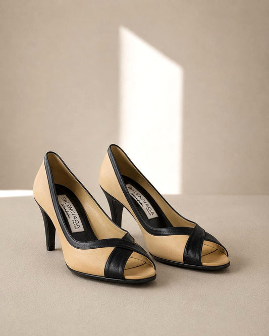 Vintage Balenciaga Peep Toe Heels