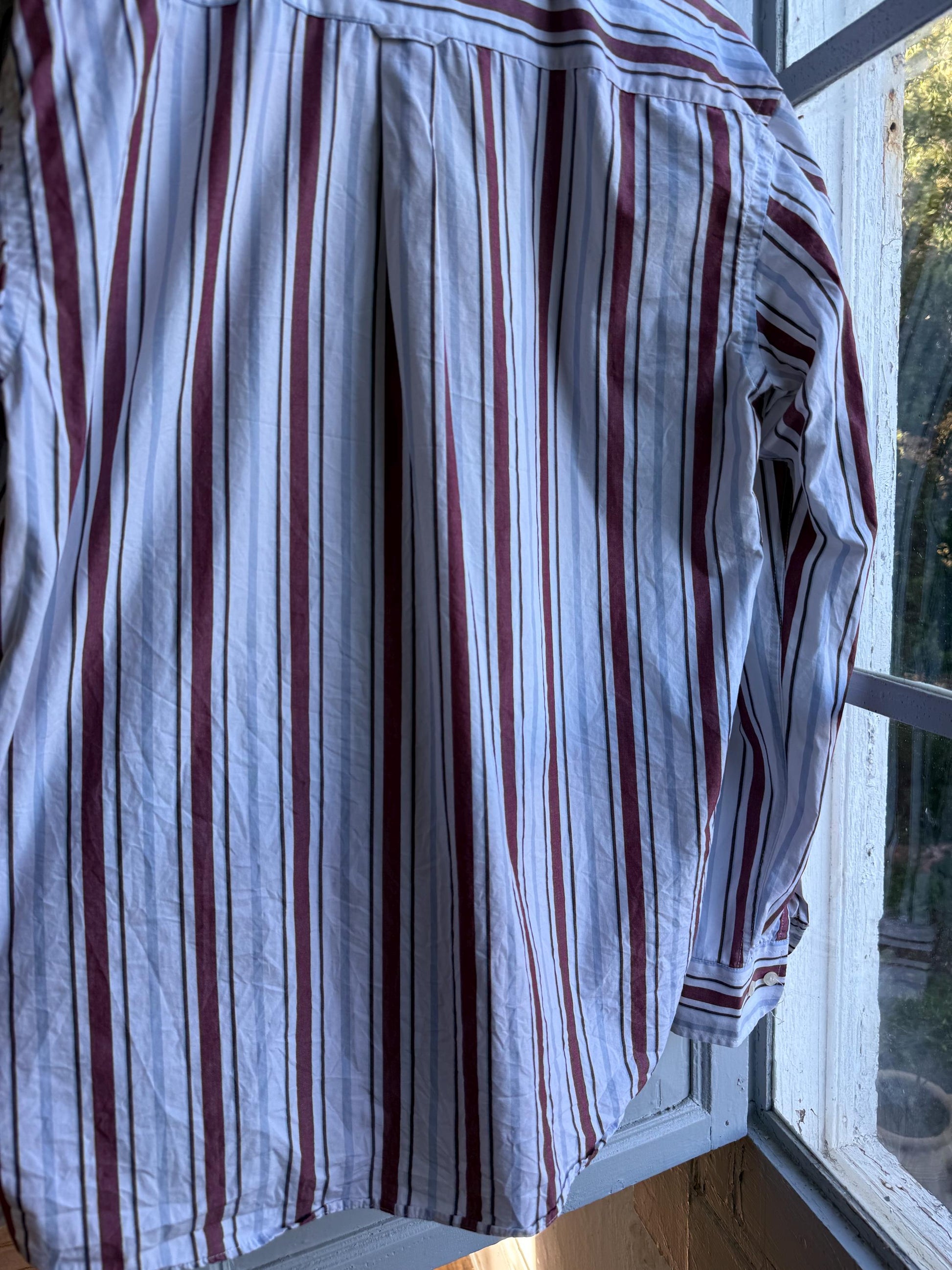 Vintage Barreds Sport Striped Shirt,m Mens Cotton Button Down, Relaxed Old Money Size L