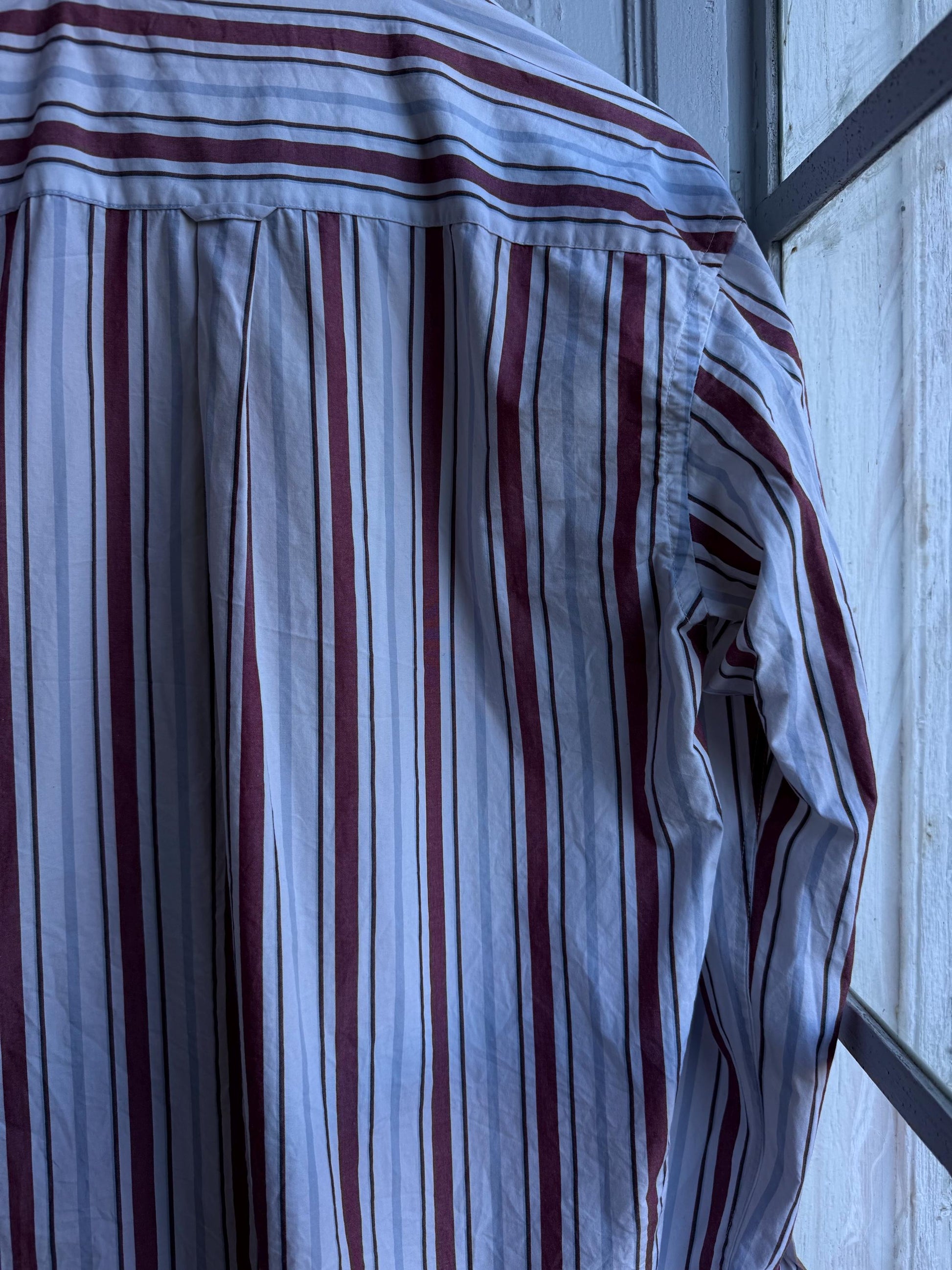 Vintage Barreds Sport Striped Shirt,m Mens Cotton Button Down, Relaxed Old Money Size L