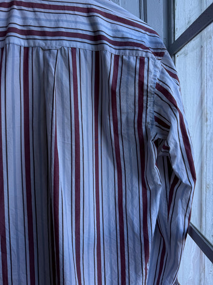 Vintage Barreds Sport Striped Shirt,m Mens Cotton Button Down, Relaxed Old Money Size L