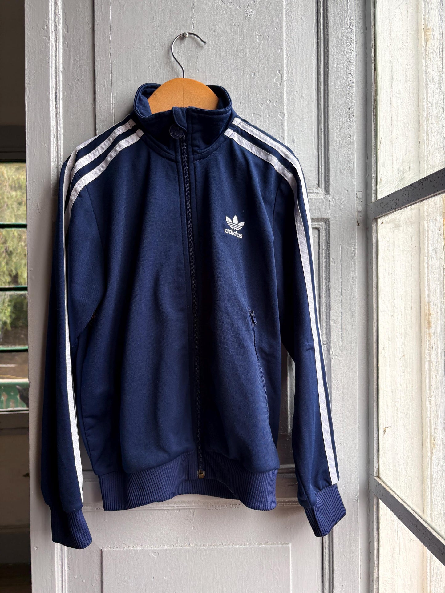 Adidas Kids Track Jacket, Navy Blue Zip Up Sportswear, 3 Stripe Jacket, Vintage Boys Age 10