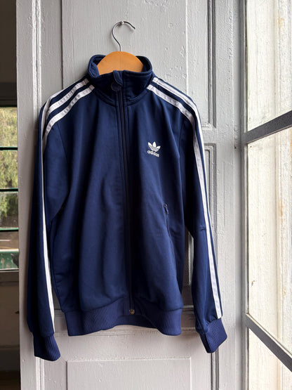 Adidas Kids Track Jacket, Navy Blue Zip Up Sportswear, 3 Stripe Jacket, Vintage Boys Age 10