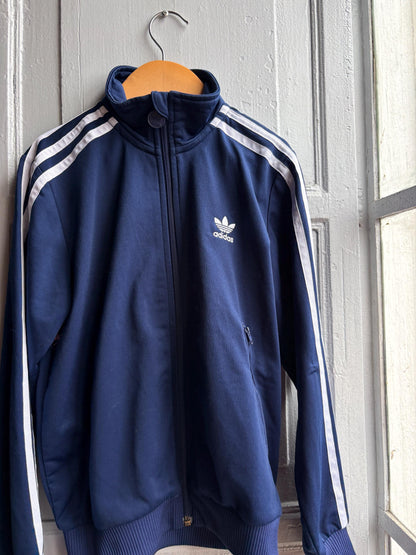 Adidas Kids Track Jacket, Navy Blue Zip Up Sportswear, 3 Stripe Jacket, Vintage Boys Age 10