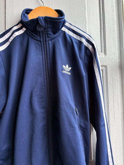 Adidas Kids Track Jacket, Navy Blue Zip Up Sportswear, 3 Stripe Jacket, Vintage Boys Age 10