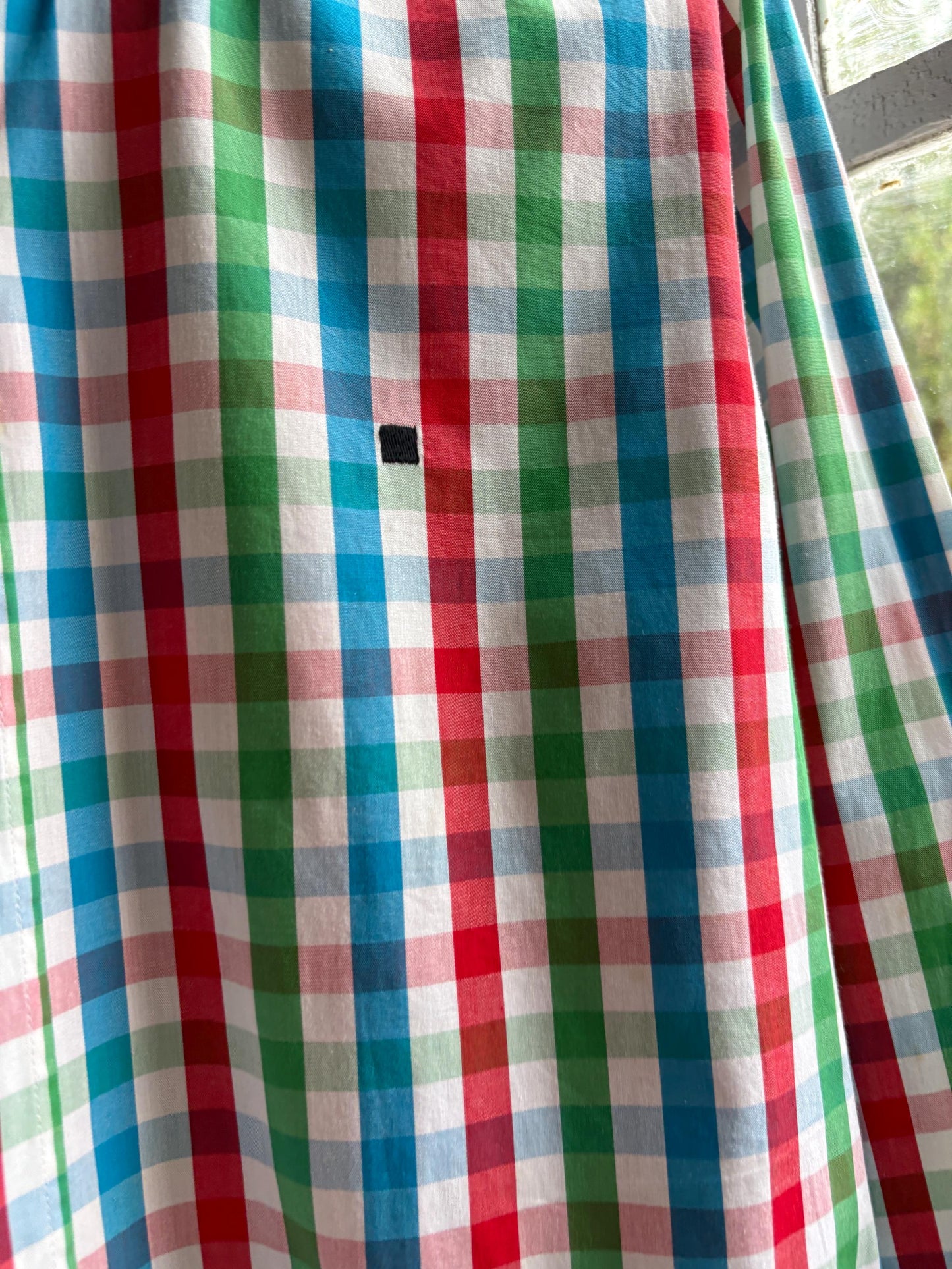 Purificación García Men Check Shirt, Colourful Cotton Button Down, Preppy Luxury Gingham Plaid Summer Shirt